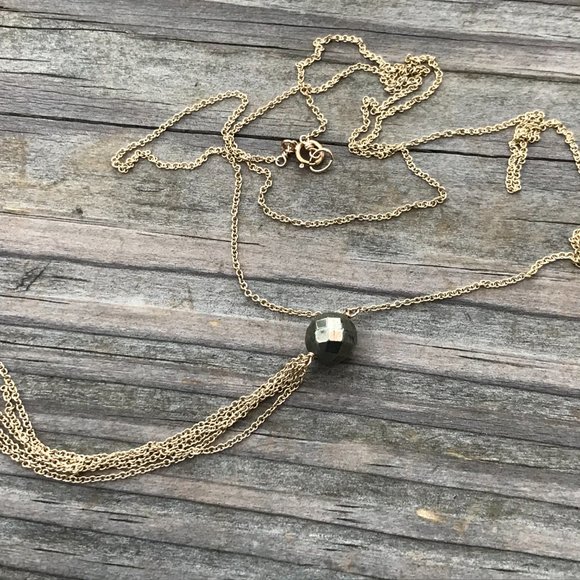 Nordstrom Rack Necklaces gold Tone faceted bead - Picture 8 of 9